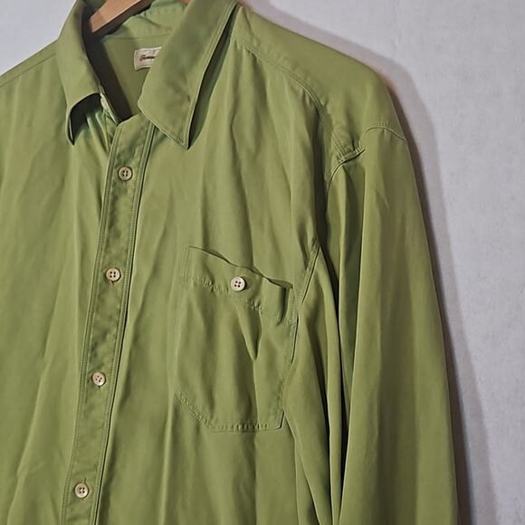 Tommy Bahama Lime Green Silk Button Down Long Sleeve Shirt - Picture 2 of 10